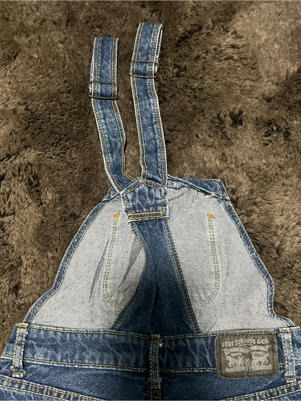 Levi's Kids Blue Denim Shortall Overalls Size XS 5/6